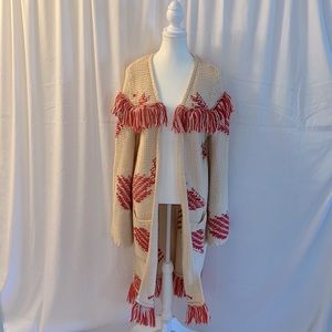 Women’s Bohemian Maxi Cardigan Sweater Coat Size Medium